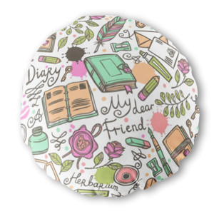 Bantal Bulat Diary seamless pattern vector
