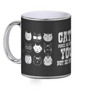 Mug Silver Cats make me happy