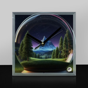 Jam Meja gunung dalam kristal