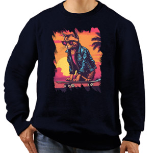 Jaket Sweater Kucing Skateboard 