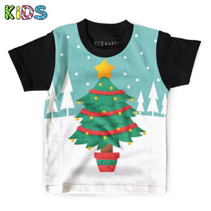 Kaos Anak Full-Print Christmas tree