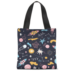 Tas Tote Fullprint rocket and the galaxy