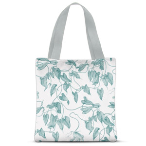 Tas Tote Fullprint Green Leaves