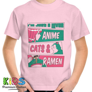 Kaos Saya Pecinta Ramen , Kucing , Anime