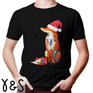 Kaos Fox Santa Hat Christmas