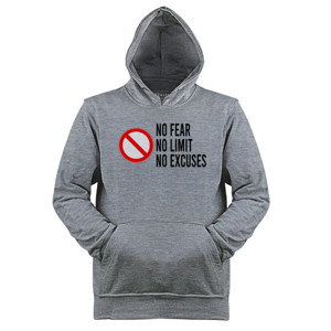 Jaket Hoodie No Fear No Limit No Excuses