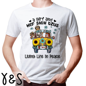 Kaos A Girl And Her Shih Tzus - 1