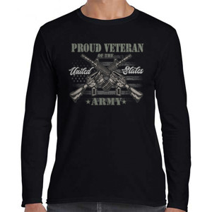 Kaos Kaos Lengan Panjang - Proud Of Veteran US Army