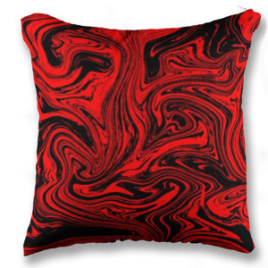 Bantal Sofa Red Black Liquify Marble - Customic47