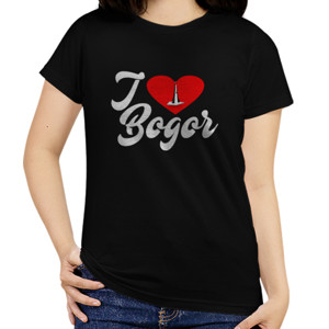 Kaos i love bogor black
