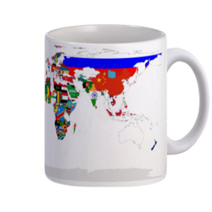 Mug Map Bumi & Bendera