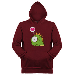 Jaket Hoodie Cute Cartoon Monster With Heart
