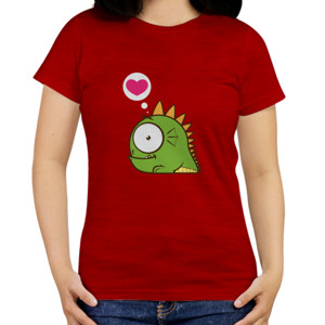 Kaos Cute Cartoon Monster With Heart