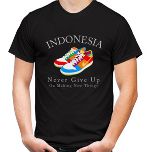 Kaos Indonesia Never Give Up