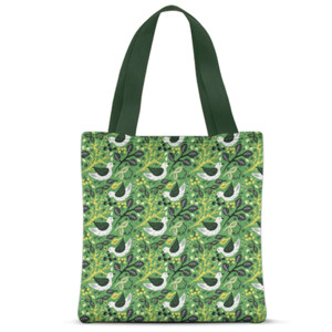 Tas Tote Fullprint Green Bird