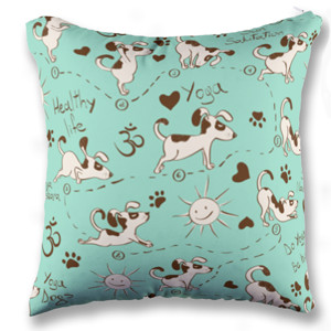 Bantal Yoga Dogs Pillow Case (Aquamarine)