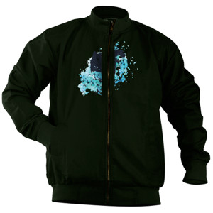 Jaket Bomber Dark Cat & Tosca Watercolor