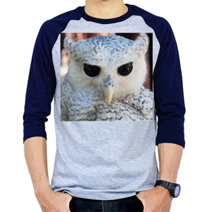 Kaos Raglan White Owl