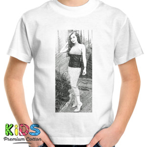 Kaos 12.front_Beauty_woman_sket_pencil_white