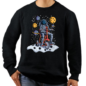 Jaket Sweater Kaos astronot bersepeda