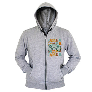 Hoodie Zipper Konsol Game Gaming Permainan Tipografi