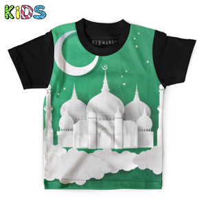 Kaos Anak Full-Print Baju Kaos Anak Murah Paper mosque