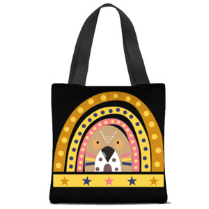 Tas Tote Fullprint Burung Hantu dan Panda (dua sisi beda gambar)
