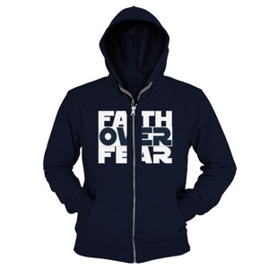 Hoodie Zipper Rohani Kristen Faith Over Fear