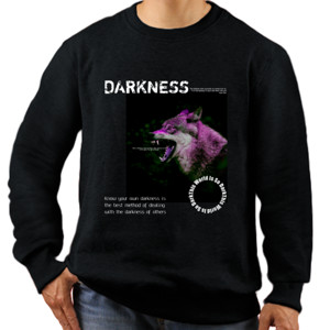 Jaket Sweater Streetwear Design Wolf Darkness