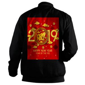 Jaket Bomber Pig Happy New Year