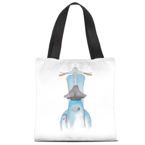 Tas Tote Fullprint Vespa watercolour #4