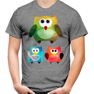Kaos The Three Cute Owl - Kaos Tiga Burung Hantu Keren