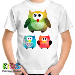 Kaos The Three Cute Owl - Kaos Tiga Burung Hantu Keren