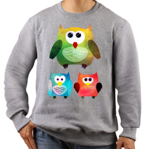Jaket Sweater The Three Cute Owl - Kaos Tiga Burung Hantu Keren