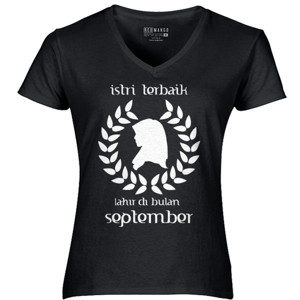Kaos istri terbaik lahir di bulan september v-neck