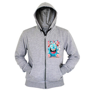 Hoodie Zipper Monster Lucu