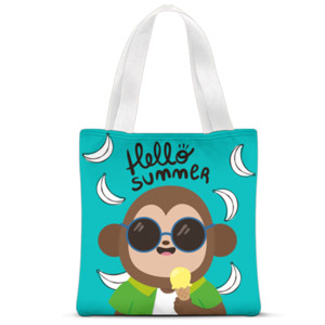 Tas Tote Fullprint Monyet yang lucu
