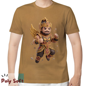 Kaos Kaos Gatotkaca Poly Soft Brown Dewasa