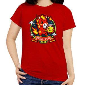 Kaos Gong Xi Fa Chai 2026 – Fire Horse Lucky T-Shirt