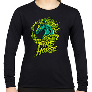 Kaos Fire Horse T-Shirt | Flaming Horse Artwork | Stree