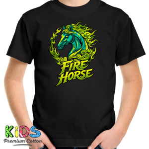 Kaos Fire Horse T-Shirt | Flaming Horse Artwork | Stree