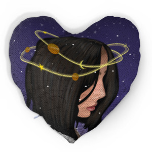 Bantal Ajaib Women Galaxy - Love Sequin Pillow