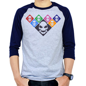 Kaos Raglan 7 Lucky Metro Skull