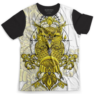 Kaos Fullprint Owl Artwork LineArt