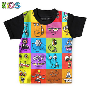 Kaos Anak Full-Print Monster Fantasy Character