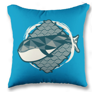 Bantal Blue Whale Geometric Hazy Color