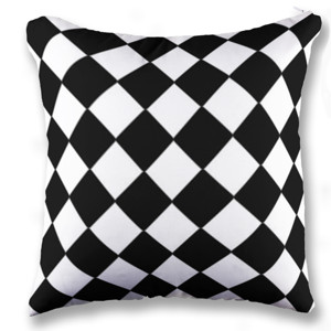 Bantal Sofa Belah Ketupat Hitam Putih Customic47