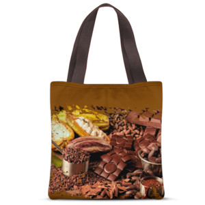 Tas Tote Fullprint TAS TOTE MOTIF DARK CHOCOLATE