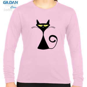 Kaos Black Cat Silhouette