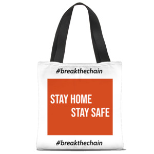 Tas Tote Fullprint STAY HOME, STAY SAFE